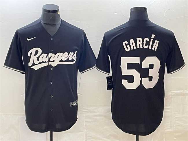 Men%27s Texas Rangers #53 Adolis Garcia Black Cool Base Stitched Baseball Jersey->oklahoma city thunder->NBA Jersey